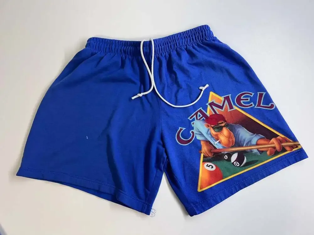 Vintage Joe Camel Cigarettes Billiards Pool Shorts Royal Blue small 0335